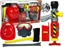 Изображение LeanToys Zestaw Stra Poarna Ganica Na Wod Maska Kask Czerwony LEAN Toys