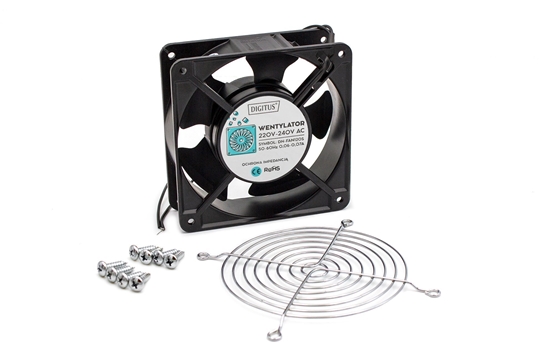 Изображение Zestaw: wentylator DN-FAN120S, osona metalowa DN-FAN120/GR, wkrt DN-FAN-M4.8 - 8 szt DN-FAN120S-KIT