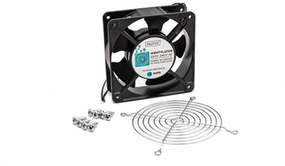 Picture of Zestaw:wentylator DN-FAN120B,osona metalowa DN-FAN120/GR,wkrt DN-FAN-M4-8szt DN-FAN120B-KIT