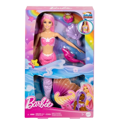 Attēls no Lalka Barbie Mattel Malibu Syrenka Zmiana koloru HRP97