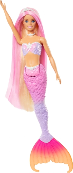 Изображение Lalka Barbie Mattel Malibu Syrenka Zmiana koloru HRP97