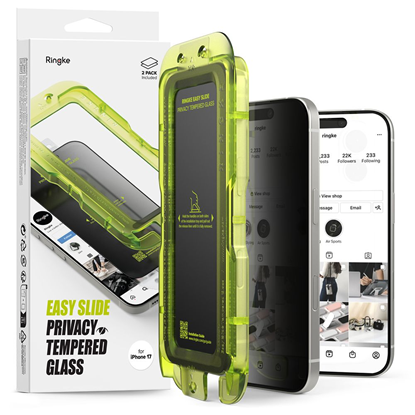Attēls no Ringke Easy Slide 2-pack Privacy Glass for iPhone 
