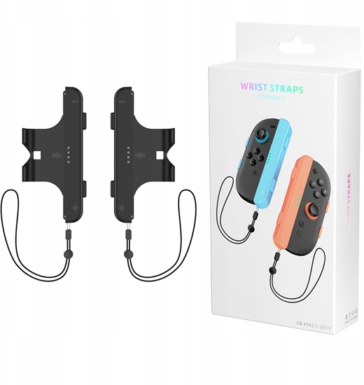 Picture of 2x Uchwyt Grip Na Joycon Joy-con Pionowy + Pasek Nintendo Switch 2 / Nsw 2 / Czarny