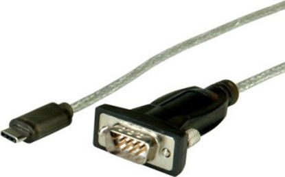 Изображение Adaptera kabelis USB Type C uz Serial, melns, 1.8 m, Roline