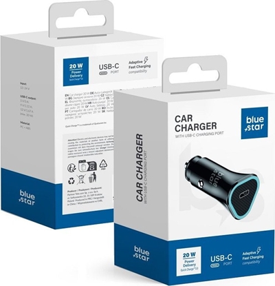 Picture of adowarka Blue Star BLUE STAR adowarka samochodowa 3A 20W Typ C PD QC3.0 AFC czarna