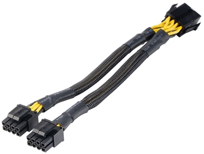 Attēls no Akasa 8-Pin do 2x 4+4-Pin adapter, EPS/ATX kompatybilny - czarny, 20 cm