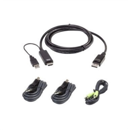 Picture of Aten Zestaw kabli KVM 2L-7D02UHDPX4 HDMI-DP, True 4K