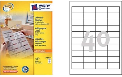Picture of Avery Zweckform ETYK.ZF 3657 48.5X25,4 MARGI./4000 ETYKIETA - 3657