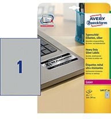 Picture of Avery Zweckform Etykiety znamionowe, srebrne 210x297mm 20 arkuszy (L6013-20)