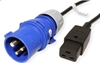 Picture of Bachmann cable plug IEC60309-blue - coupling C19, 3m 16A, black, 3 m