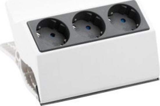 Picture of Bachmann PEGGY Clip-on socket strip 3x earthing contact, white, 3 m