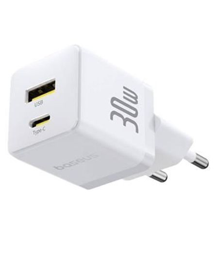 Picture of Baseus Palm Fast Charger USB-A + USB-C 30W White