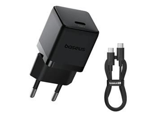 Picture of Baseus Palm Fast Charger USB-C 20W + Data Cable USB-C/USB-C 1m Black