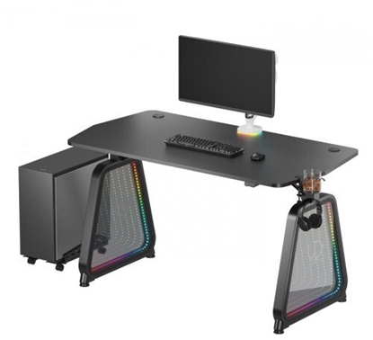 Picture of Biurko Ultradesk Biurko QUEST, 140x70cm, 72-120cm, czarny-czarny
