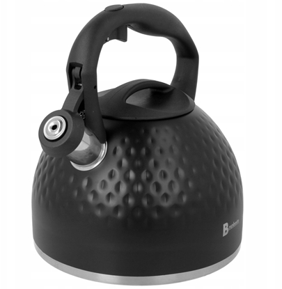 Attēls no Brunbeste Czajnik na gaz stalowy z gwizdkiem indukcyjnym 2.7L czarny matowy diament BRUNBESTE BB-2468
