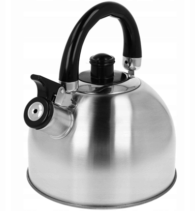 Attēls no Brunbeste Czajnik stalowy czajnik z gwizdkiem na gaz indukcyjny srebrny poysk 2L BB-2401-B