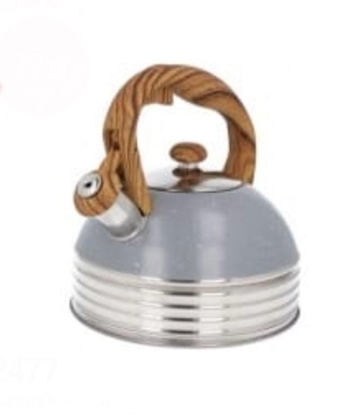 Attēls no Brunbeste Czajnik stalowy z gwizdkiem do indukcji 2.5L szary marmurowy uchwyt drewniany BB-2477