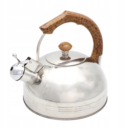 Attēls no Brunbeste Czajnik stalowy z gwizdkiem tradycyjny indukcyjny z drewnianym uchwytem 2.5L BB-2270