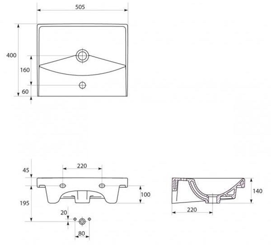 Picture of Cersanit Lara City 49.4 cm orzech (S801-155-DSM)