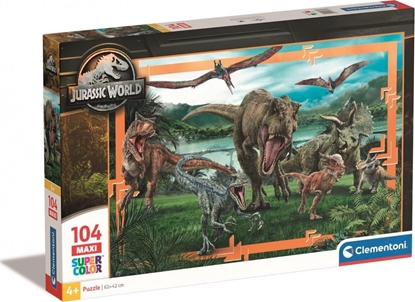 Изображение Clementoni CLE puzzle 104 maxi SuperKolor JurassicWorld 23770