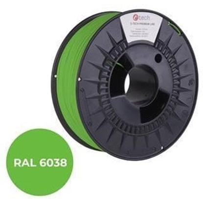 Attēls no C-Tech C-TECH Nawój filamentowy (filament) PREMIUM LINE, PLA, luminiscencyjna zielona, RAL6038, 1,75mm, 1kg