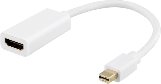 Picture of Deltaco DP-HDMI46, 0.2 m, Mini DisplayPort, HDMI Type A (Standard), Male, Female, Straight