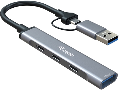 Изображение Equip 4-Port USB-C3.2-Hub->3xUSB-C/USB-A +USB-A Adapt.10Gbps