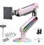 Изображение F6-XJ Sakura Pink Podwietlenie RGB Gamingowy mocny uchwyt biurkowy do duych monitorów 32-60 cali