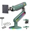 Изображение F6-XK Moss Green Podwietlenie RGB Gamingowy mocny uchwyt biurkowy do duych monitorów 32-60 cali