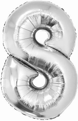 Picture of GoDan Balon foliowy cyfra "8" srebrna 85cm (FG-C85S8)