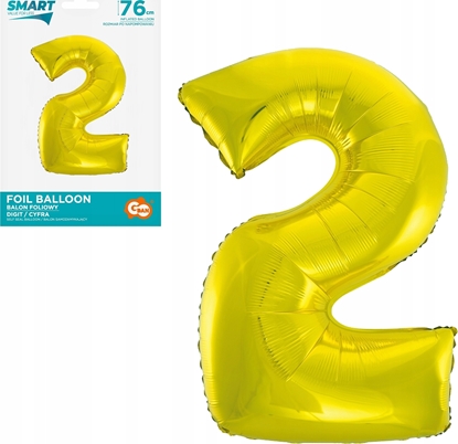 Picture of GoDan Balon foliowy cyfra 2 zota Smart 76cm