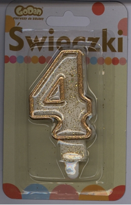 Attēls no GoDan wieczka cyferka zoty kontur "4"