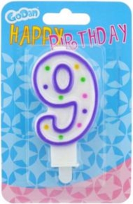 Attēls no GoDan wieczka urodzinowa cyferka 9 z kropeczkami
