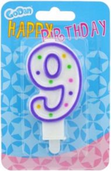 Picture of GoDan wieczka urodzinowa cyferka 9 z kropeczkami