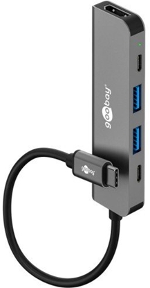 Picture of Goobay Slim 5-portowy koncentrator USB z HDMI 5 Gbit/s