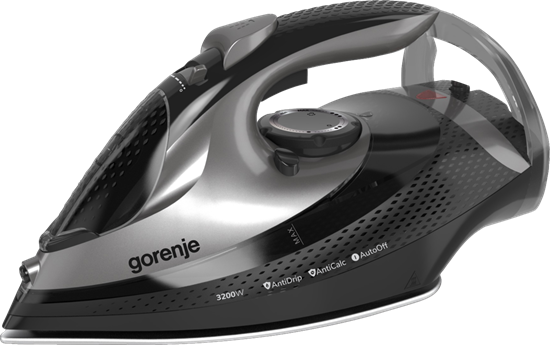 Изображение Gorenje SIH3200BKS | Steam Iron | 3200 W | Water tank capacity 420 ml | Continuous steam 40 g/min | Steam boost performance 250 g/min