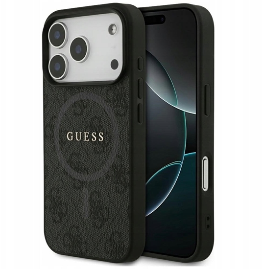 Picture of Guess PU Leather 4G Colored Ring MagSafe Case for iPhone 17 Pro / Black