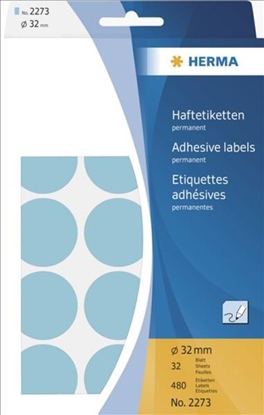Attēls no Herma Adhesive Labels blue 32mm 32 Sheets 111x170 480 pcs. 2273