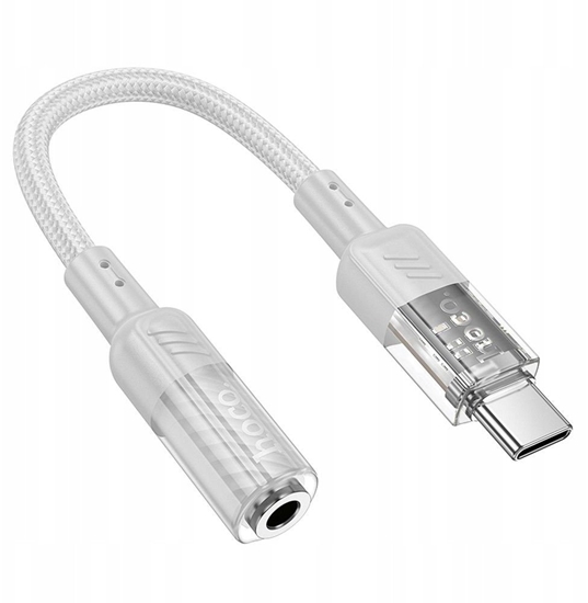 Изображение HOCO adapter AUX Typ C do Jack 3,5 mm LS37 0,15 m transparentny szary