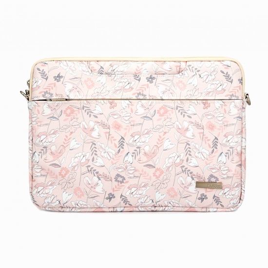 Picture of iLike 13-14 Inches Fabric Laptop Bag With Strap Flower Pink