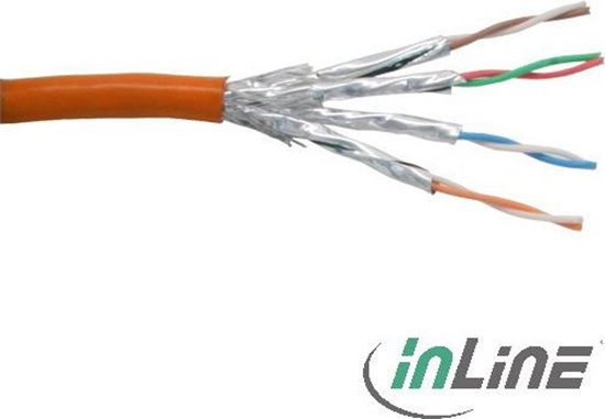 Изображение InLine Kabel sieciowy Cat.6 1000 Mbit RJ45 pomaraczowy 100m (76499O)