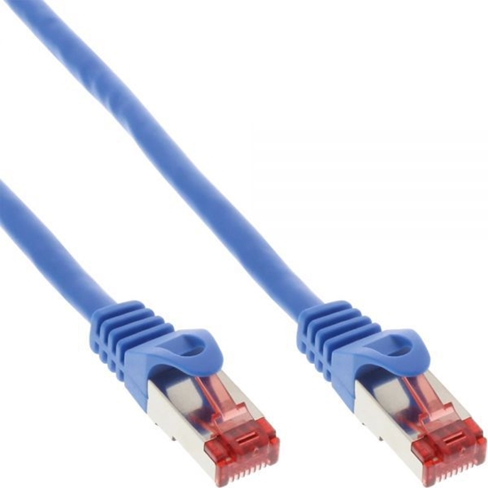 Picture of InLine Patchcord S/FTP, PiMF, Cat.6, 250MHz, PVC, CCA, niebieski 0.25m (76122B)