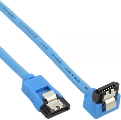 Attēls no InLine SATA - SATA, 0.15m, Niebieski (27701F)