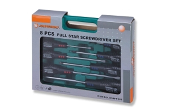 Picture of Jonnesway Komplet wkrtaków CR-MO-V paskich i krzyowych 8szt. + walizka - D04PP08S