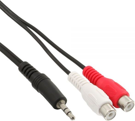 Изображение Kabel InLine Jack 3.5mm - RCA (Cinch) x2 5m czarny (89941D)