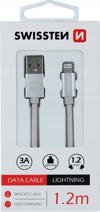 Picture of Kabel USB Sourcing USB-A - Lightning 1.2 m Srebrny (SW-QU-LIGH-3A-1.2M-SI)