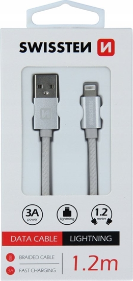 Picture of Kabel USB Sourcing USB-A - Lightning 1.2 m Srebrny (SW-QU-LIGH-3A-1.2M-SI)