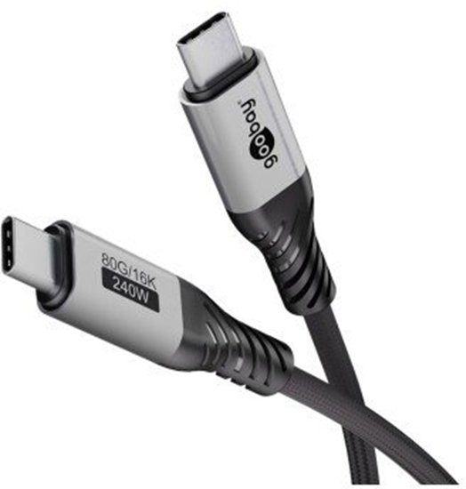 Picture of Kabel USB-C z tekstyln oson, USB4, 240 W, 40 Gbit/s, Power Delivery, 1,5 m - Dugo kabla 1.5 m