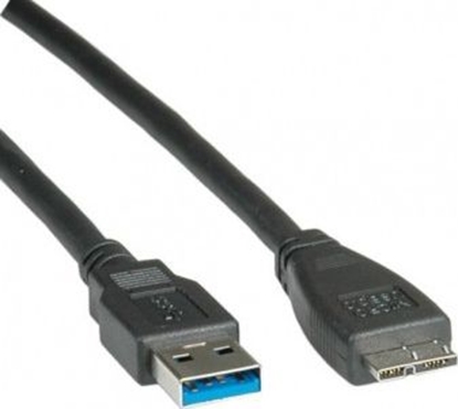 Attēls no Kabelis USB3.2Gen1, TypeA - microA, melns, 80cm, Roline