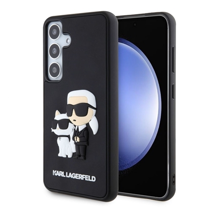 Изображение Karl Lagerfeld - Karl Lagerfeld 3D Rubber Karl and Choupette Case for Samsung Galaxy S24 Black